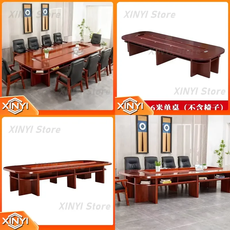 for Simple Modern Conference Table for Meeting Room Large Multi-Person Long Table with Chair Group New Chinese Style Design