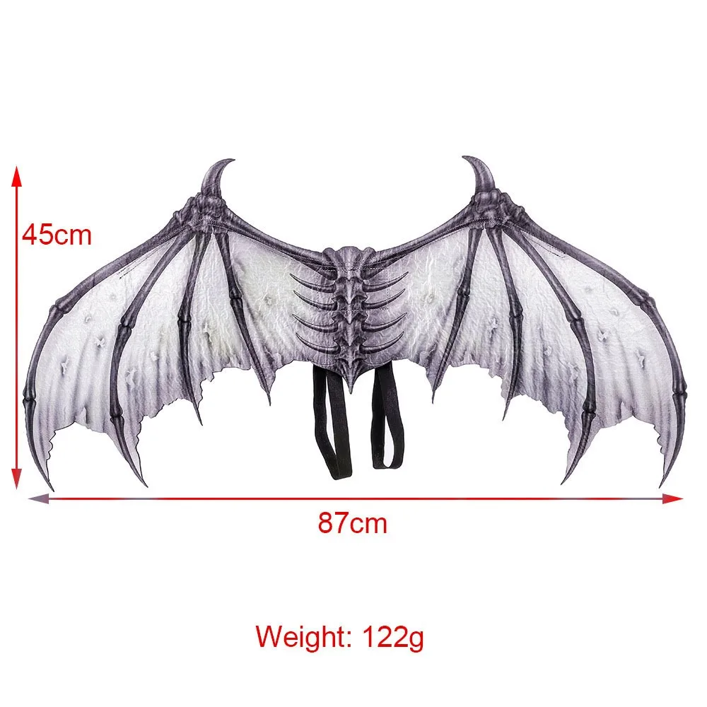 Creative Foldable Black and White Non woven Devil Bone Wings Halloween Carnival Ball Prop Performance Costume