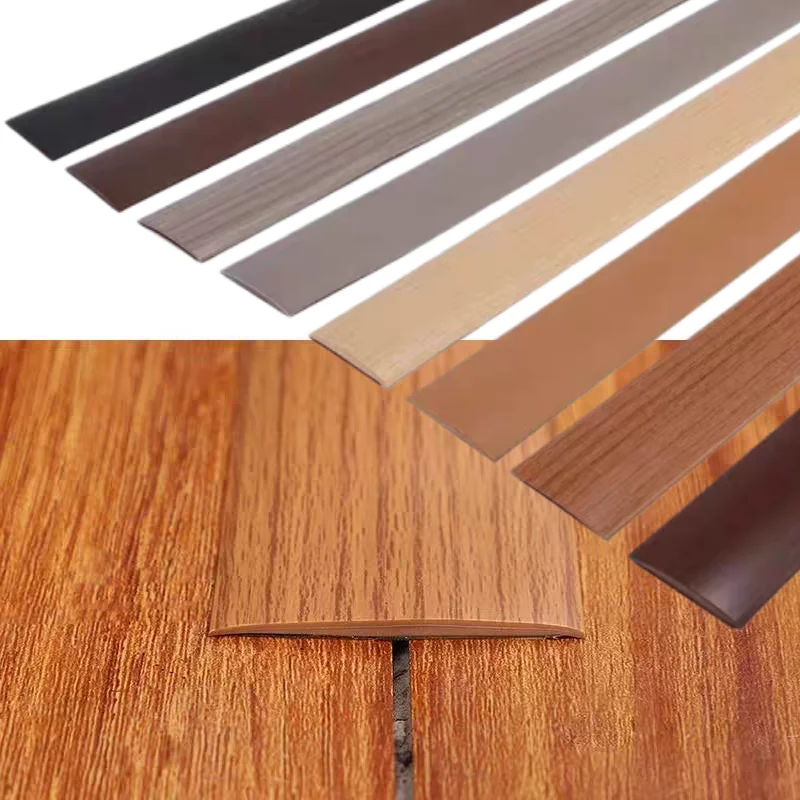 1PC 1m/3meters PVC Wood Floor Transition Strip Edge Closing Strip Self-adhesive Seam Strip Flat Buckle Dge Pressing
