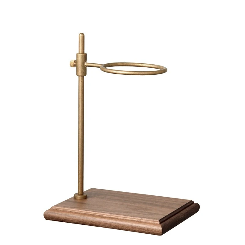 

Coffee hand-brewed rack, walnut base/gold filter sharing pot set.