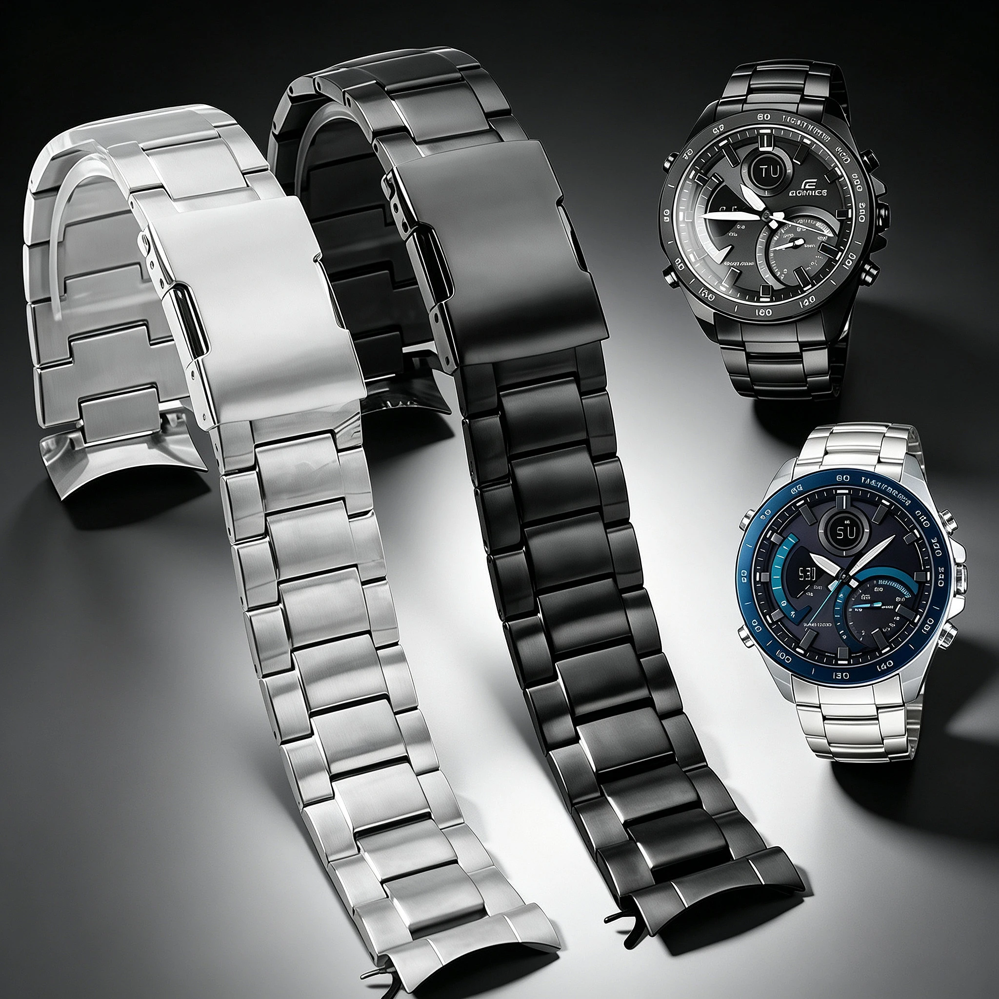 22 mm Edelstahl-Uhrenarmband für Casio Edifice ECB-900-Serie, Herren-Ersatzarmband aus Metall, Uhrenzubehör