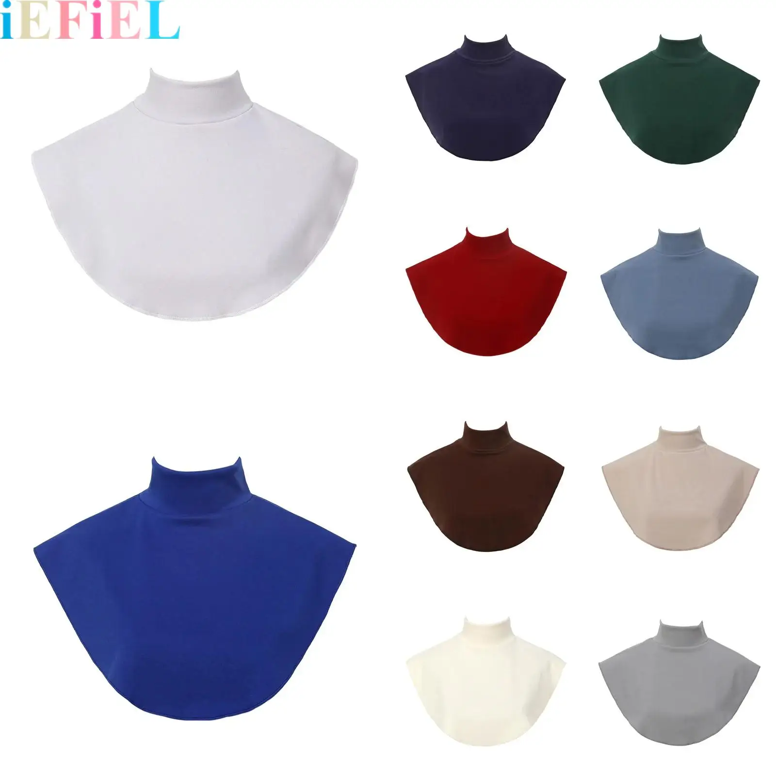 

Fake Collars Turtleneck Detachable Dickey Collar Half Top Solid Color Mock Blouse False High Warmer for Women Men