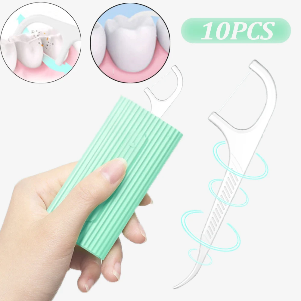 

Portable Plastic Automatic Dental Floss Storage Box Brand New and high quality with 10pcs Dental Floss Reusable