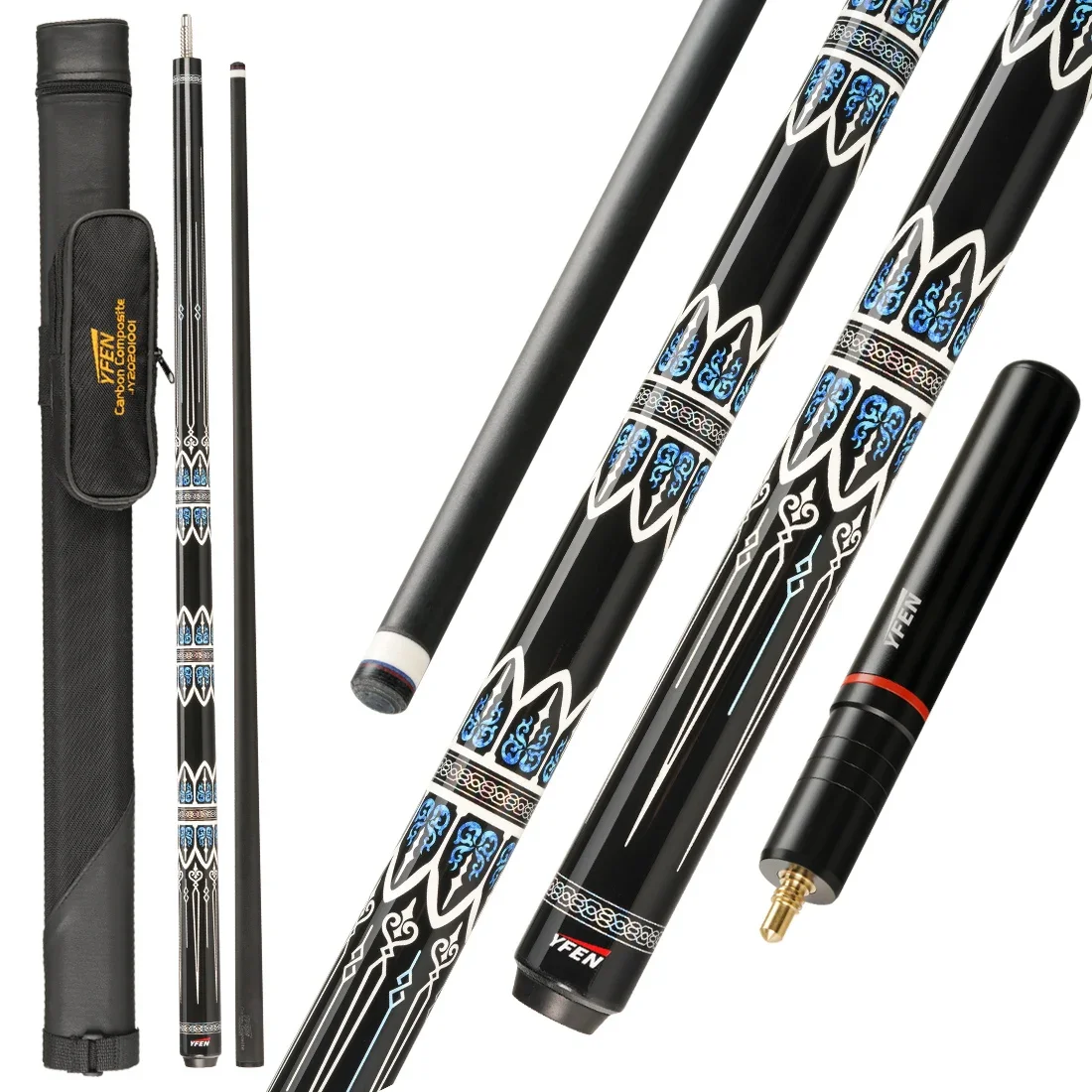 ビリヤード Yfen Carbon Fiber Cue Wavy Joint YFen Series Carbon Fiber Pool Cue Stick Professional Billiards