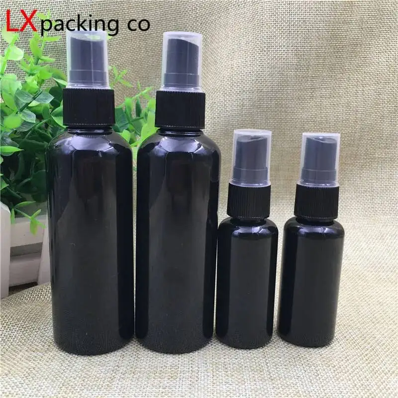 50PCS 30ML 100ML 150ML Black Plastic Spray Bottles Men Sprayer Empty Perfume Masculino Lotion Cosmetic Containers