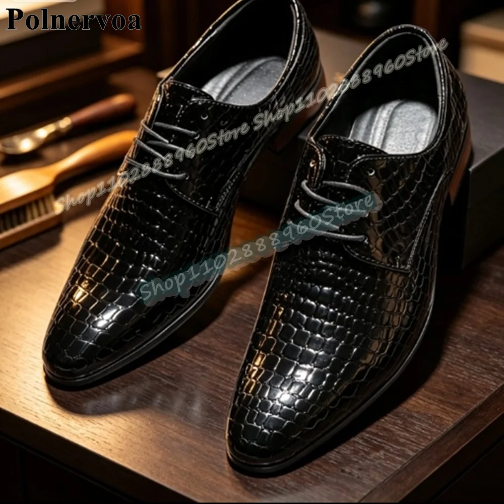 Business Black Snake Skin Leather Cross Tied Men Pumps Dress Flats Party Shoes For Men Slip On Runway 2026 Fashion Men Slippers