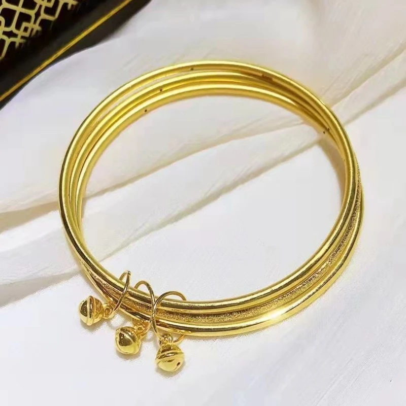 

Mencheese Copy 100% 999 Gold New Sansheng Iii Bell Bracelet Fashion Golden Bracelet Gifts for Girlfriend