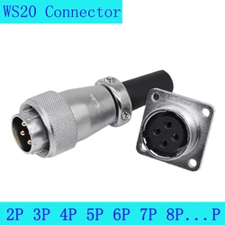 WEIPU WS20 Industrial Electronic Connector Waterproof IP67 2 Pin 3Pin 4Pin 5Pin 6Pin 7Pin 9Pin 12Pin M20 5A 10A Power Adapter