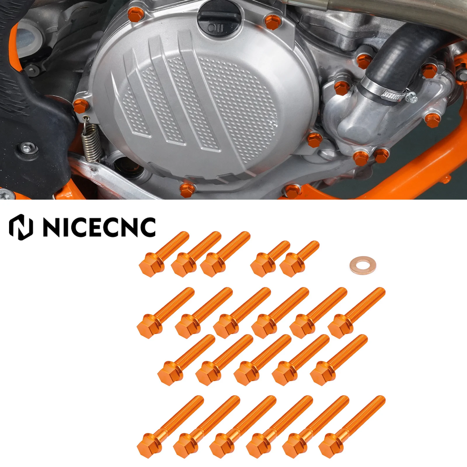 

NICECNC Engine Bolt Kit for KTM 790/890 DUKE/ADVENTURE 2019-2022 7075-T6 Billet Aluminum