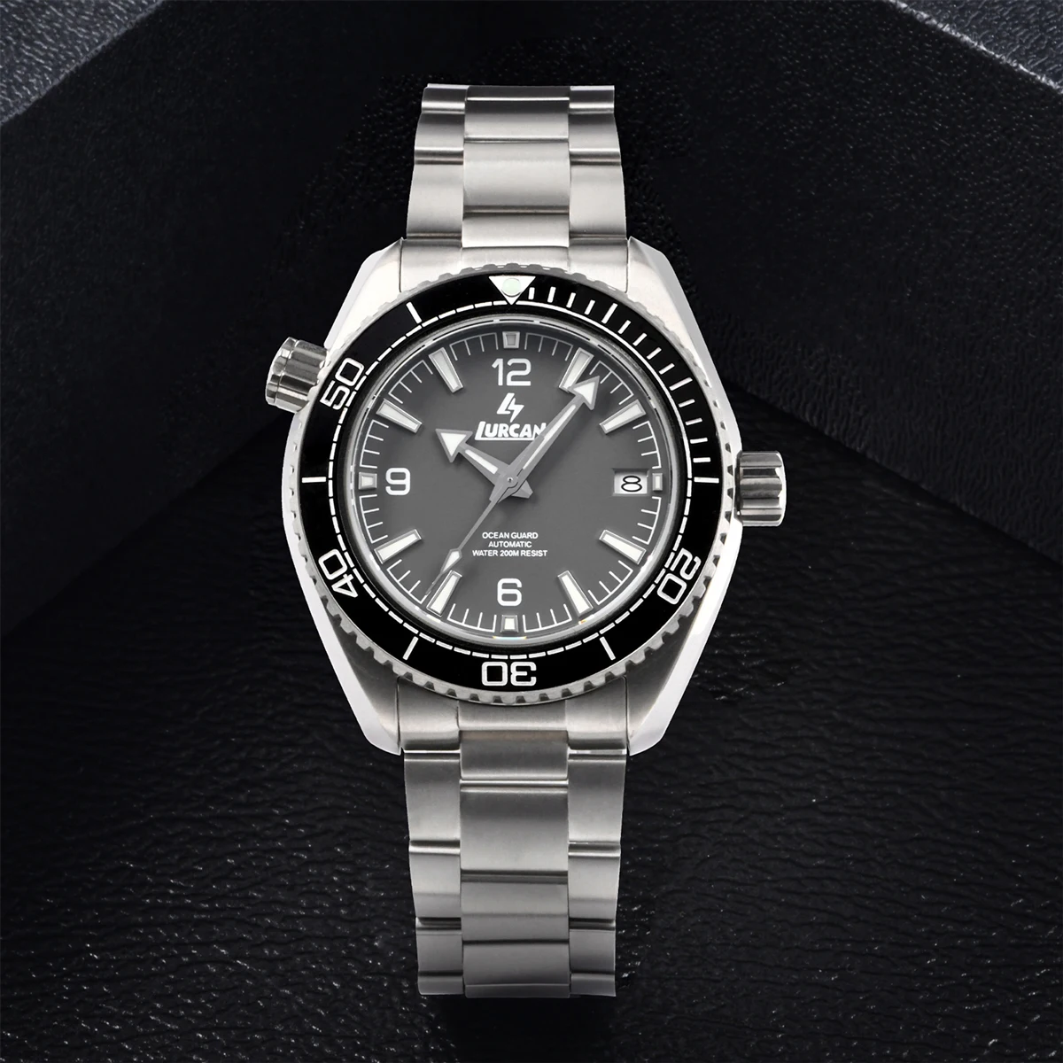 LURCAN Titanium Grade 3 Automatic Dive Watch PO Homage Men NH35 Mechanical 200M Waterproof Sapphire C3 Lume 007 Style