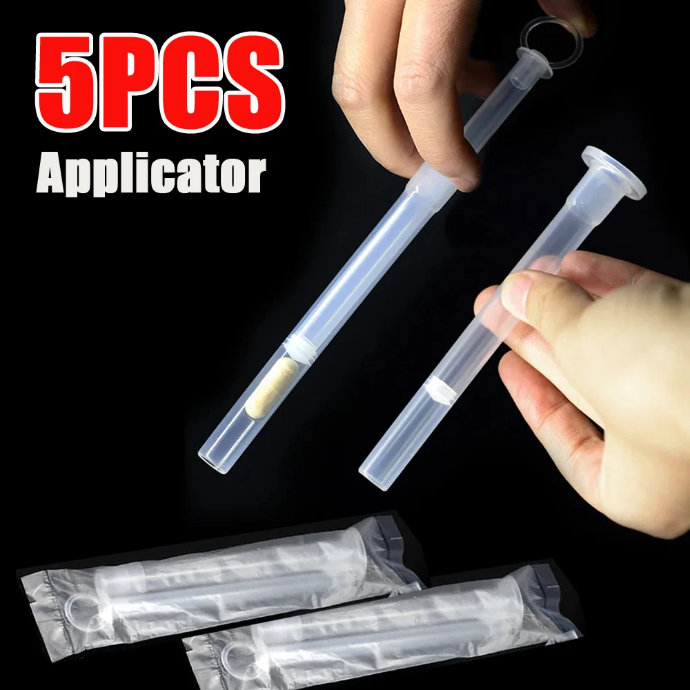 5 Stück transparente Vagina-Detox-Zäpfchen, Applikator, Drücker, medizinische Einweg-PP-Kapsel-Applikatoren für Pillen erhältlich