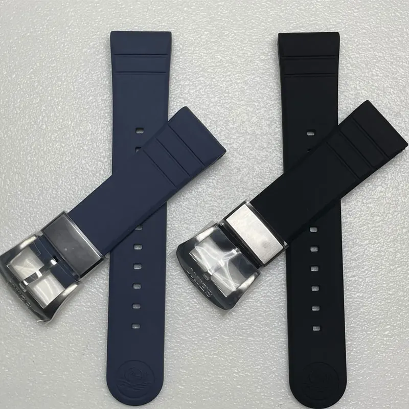 

Watch Parts 22mm Width Black/Blue Sporty Rubber Strap Suitable For Samurai/Turtle Diver Watch
