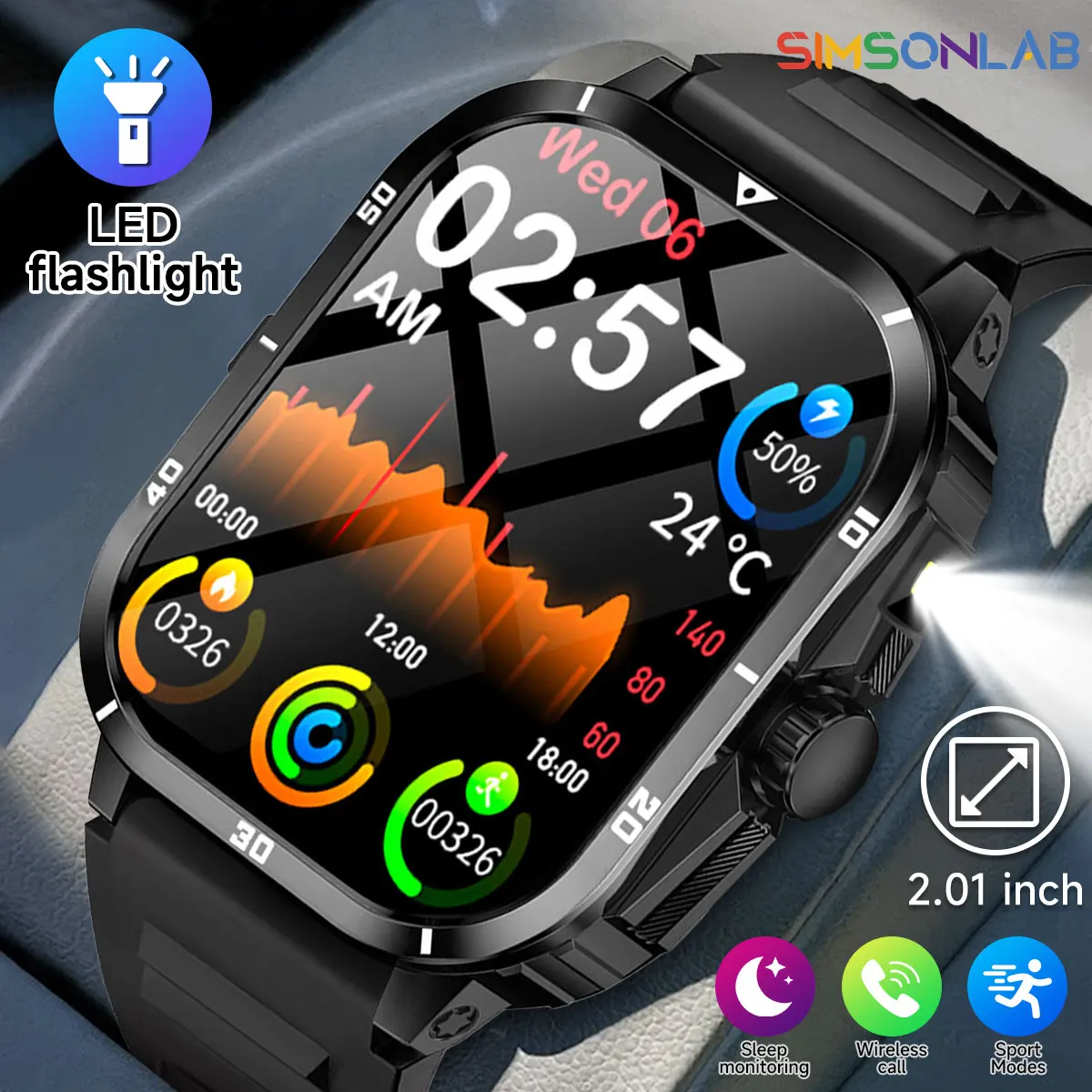 

Новые умные часы 2025 фонарик Bluetooth звонки мониторинг здоровья и сна 100 спортивных режимов мужские и женские умные часы для Android IOS