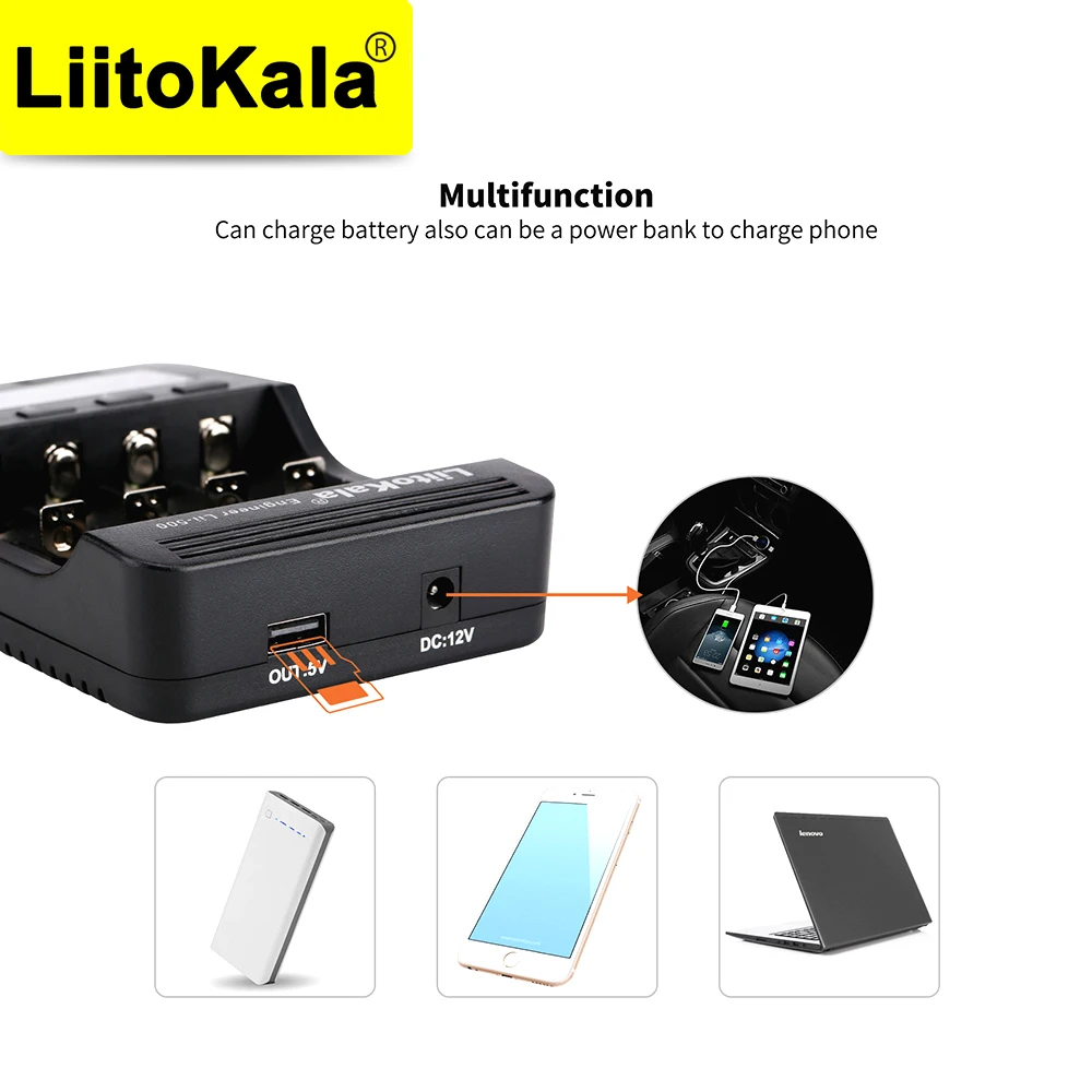 Liitokala lii-500 LCD 3.7V 1.2V 18650 26650 แบตเตอรี่ Charger,ทดสอบแบตเตอรี่ความจุ Touch control