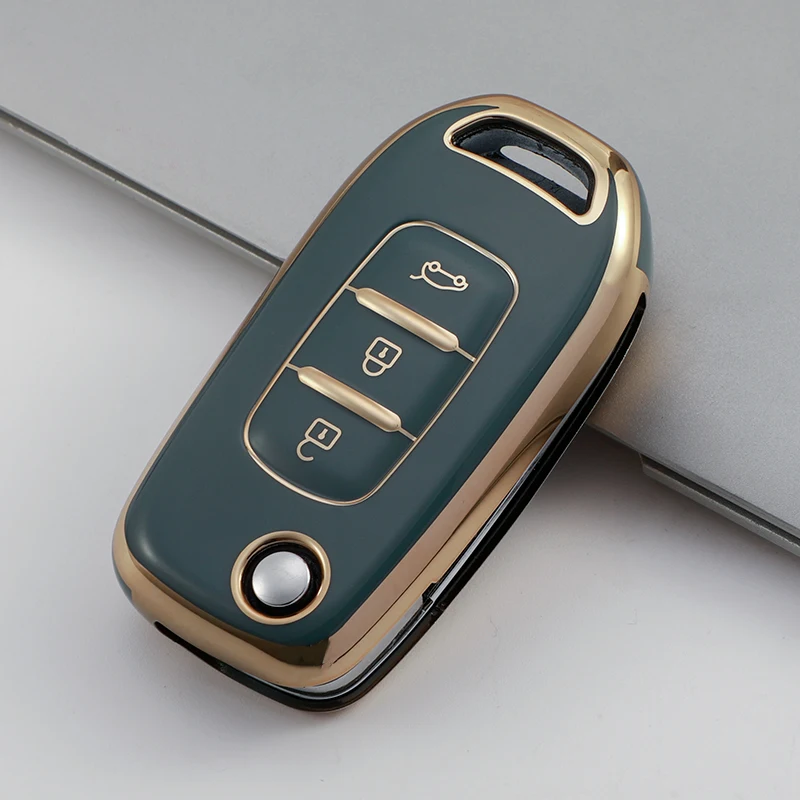 TPU Car Flip Key Case Cover for Renault Kadjar Captur Megane Sandero Stepway Logan Clio 5 Arkana Shell Fob Keychain Protector