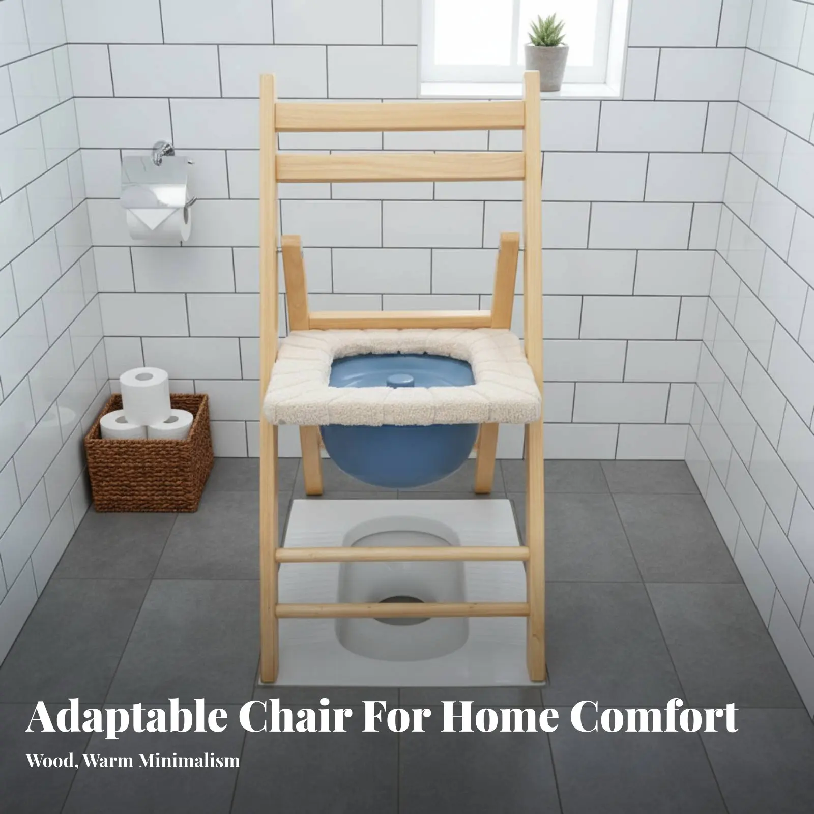 

Складной деревянный стульчик-туалет: портативный, прочный, для помощи при передвижении, для дома и спальни