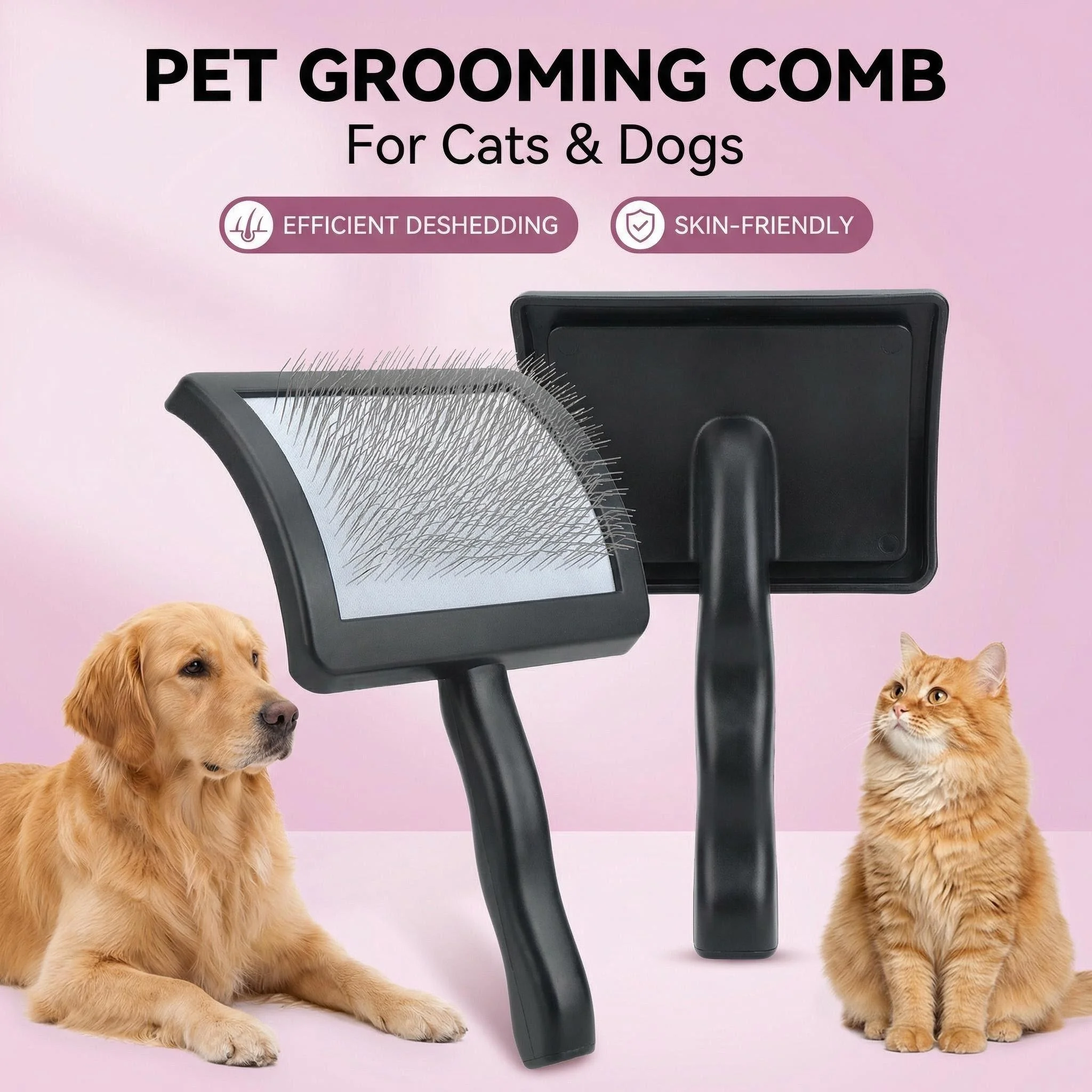 1/2Pcs Medium to Large Pet Grooming Brush, Hair Brush, Removes Loose Hair, Large Dense Pet Massage Brush, Universal Grooming Brush for Cats and Dogs, Smooths Hair