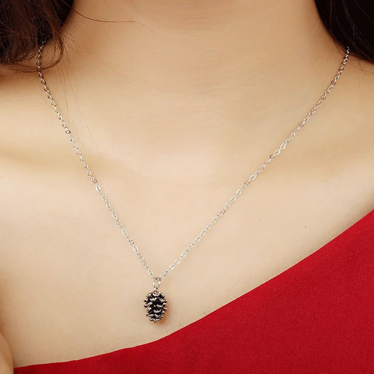Minimalist and Fashionable Pine Nut Plant Specimen Necklace with Trendy Necklaces
