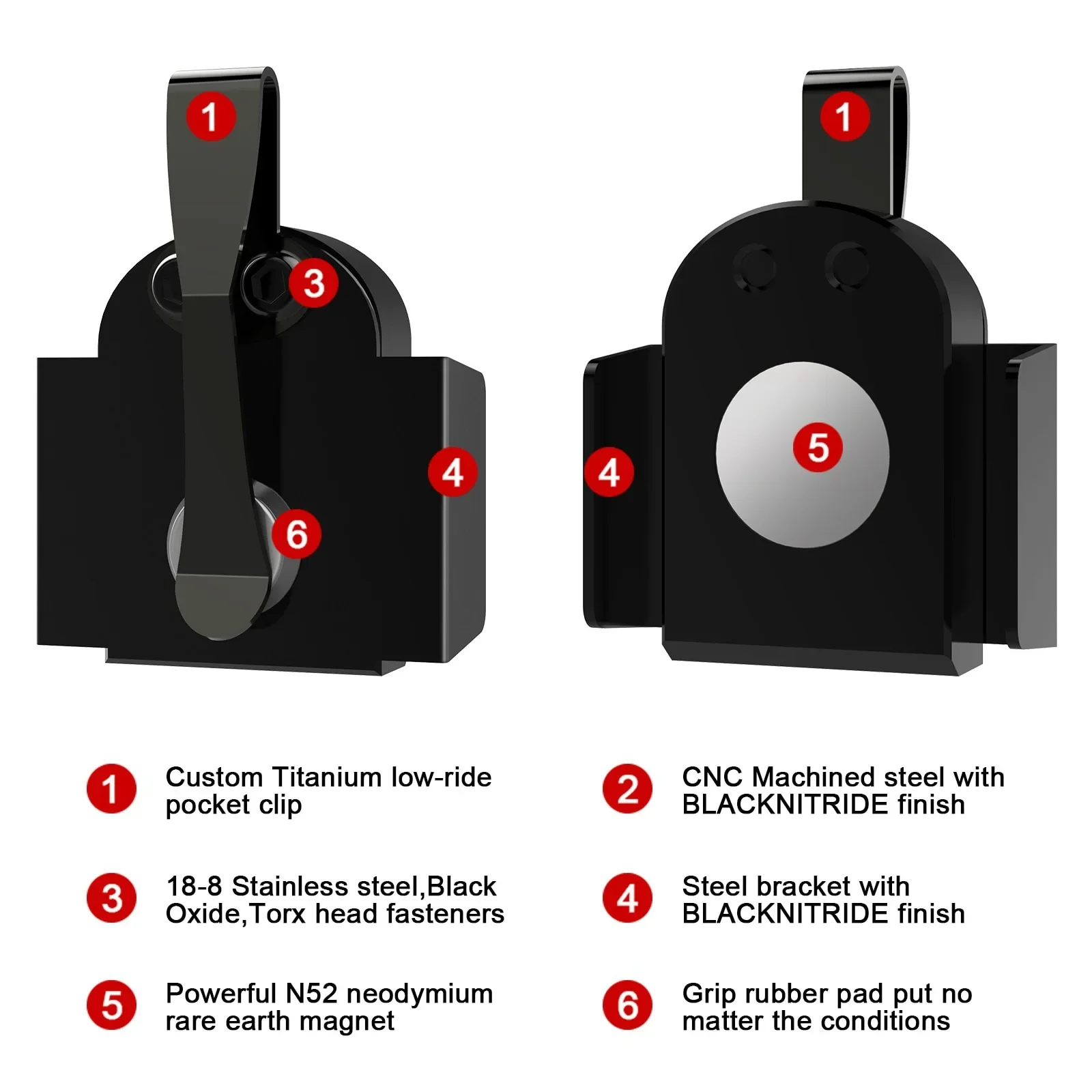 Magnetic Pocket Magazine Holder Heavy Duty Magazine Holster Standard Belt Clips for 9mm /.40 S&W Toy Gun Accessories