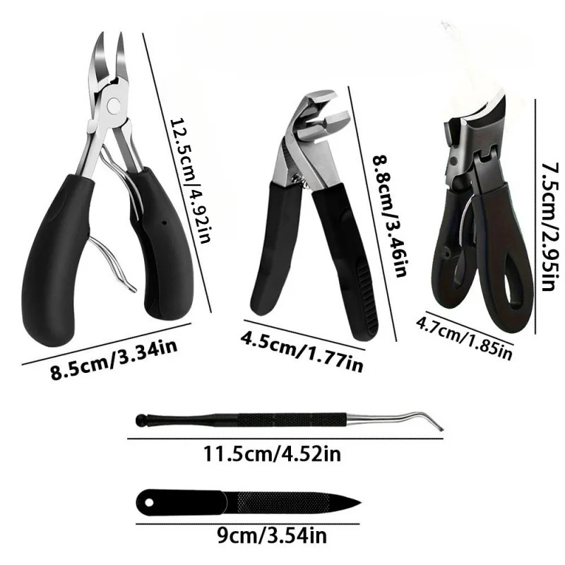 

5 pieces Specialized Nail Clipper Set Pedicure Tools with Eagle Beak Clippers, Thick/Ingrown Toenail Cutter &Paronychia Scissors