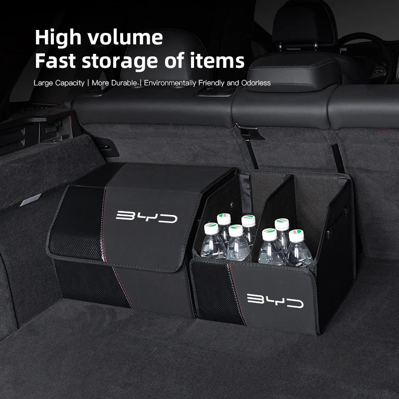 

2025 Hot Car Trunk Organizer Box Foldable Storage Tidying Bag Auto Accessories For BYD Atto 3 Yuan Plus Song Plus Seal Dolphin