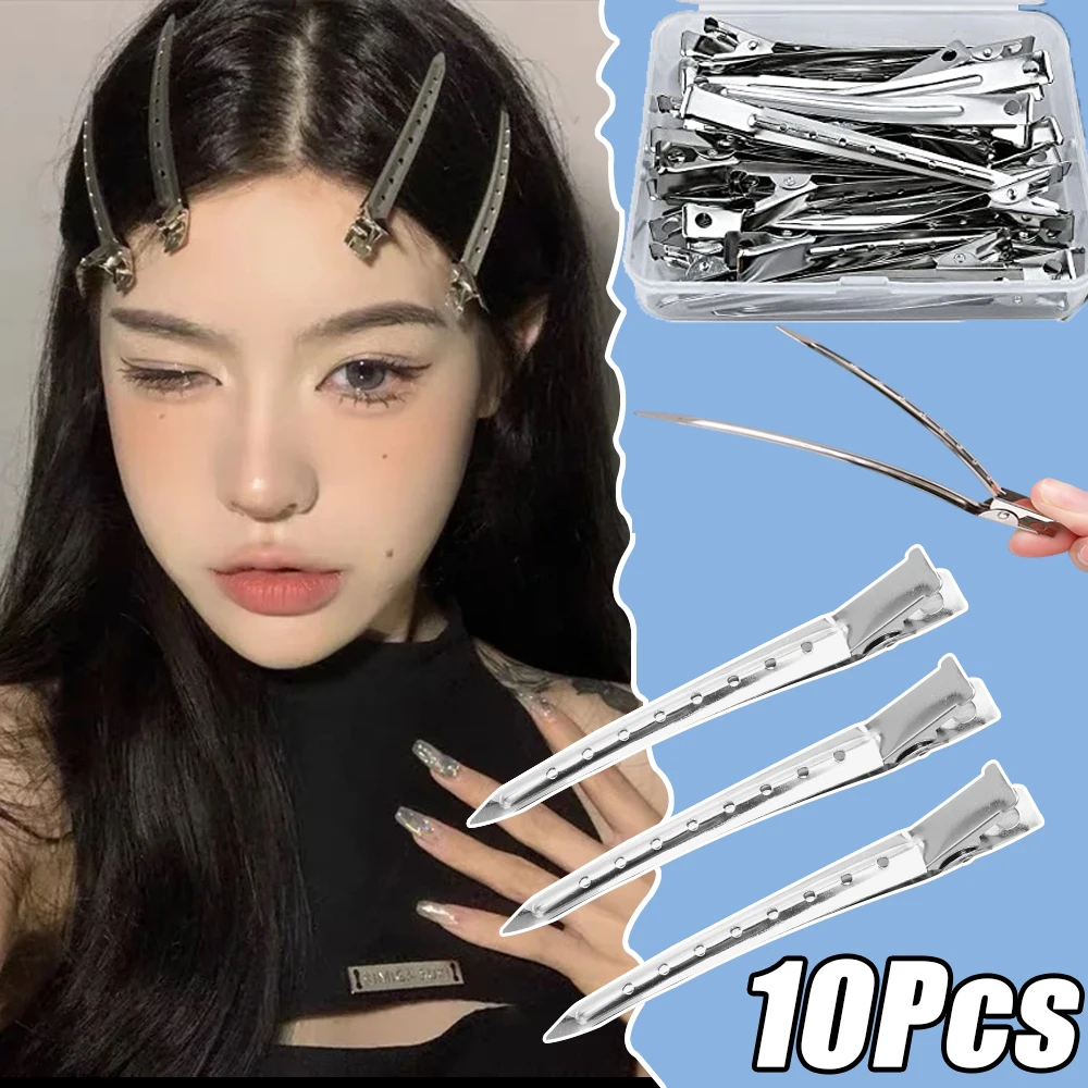 10Pcs Metal Hair Care Clips Styling Hairdressing Sectioning Clip Clamps Barber Hair Cut Use DIY Tools Hair Root Fluffy Hairpin