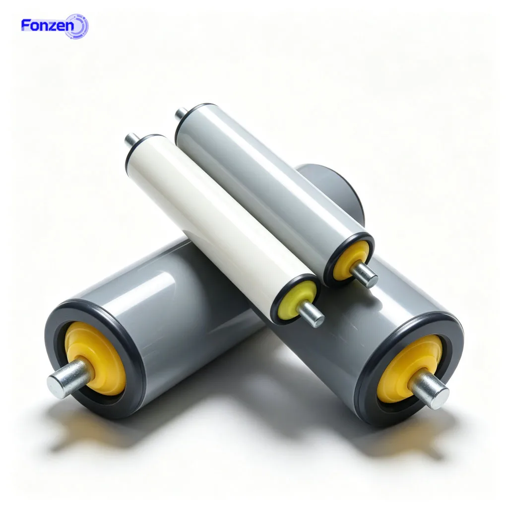 Lightweight PVC Plastic Idler Conveyor Roller Φ20-63mm Roller Length 100-500mm Spring Shaft Rustproof Folding Ladder Roller