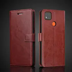 Card Holder Leather Case for Xiaomi Redmi 9C / Redmi 9C NFC Pu Leather Flip Cover Retro Wallet Phone Case Business Fundas Coque