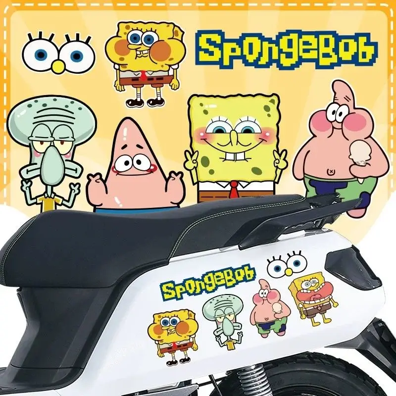 SpongeBob SquarePants Kawaii Cartoon Cute Patrick Laptop Luggage Motorcycle Helmet Scratches Masking Stickers Wholesale