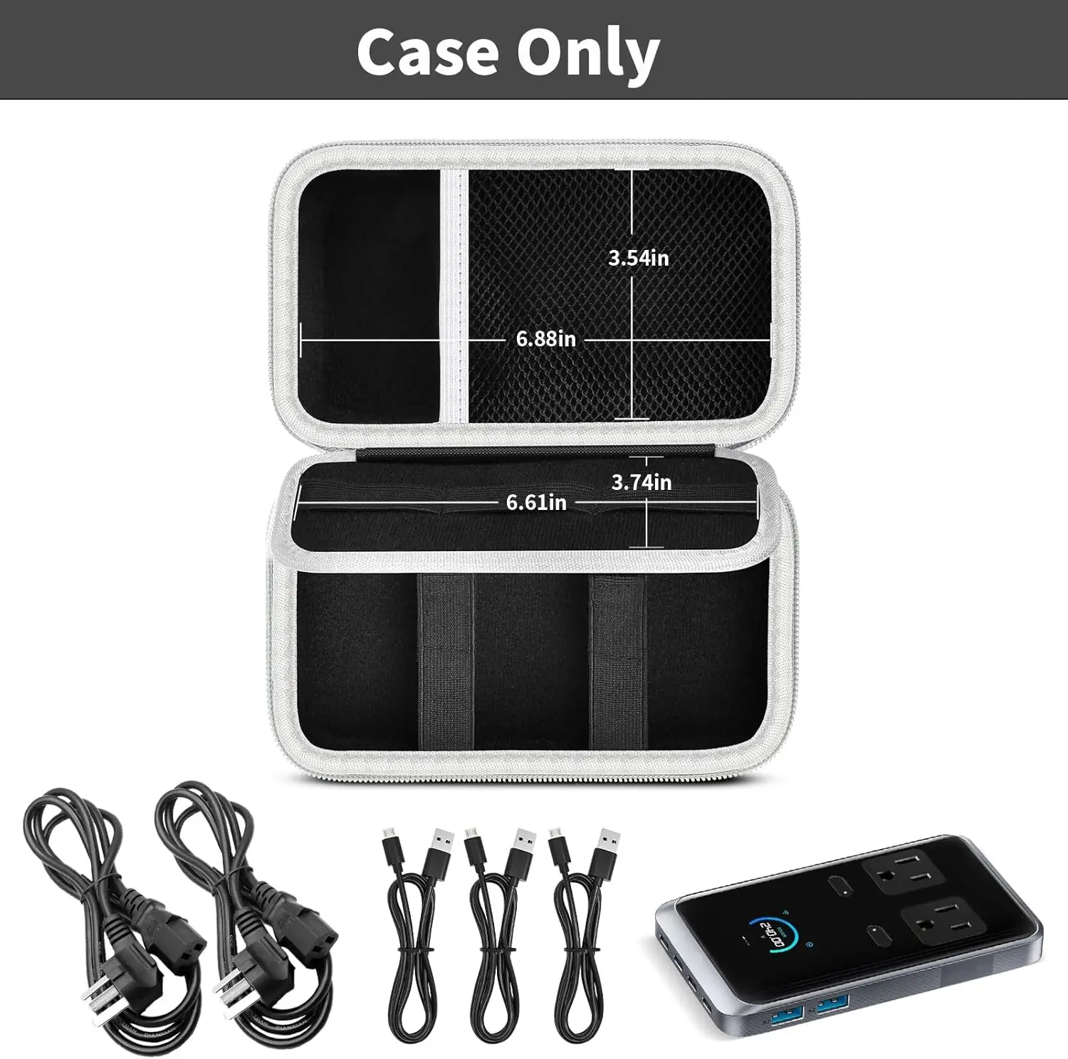 (Box Only) Case Compatible with Anker Prime 240W 8-in-1 Charging Station, Power Strip Storage Holder Organizer