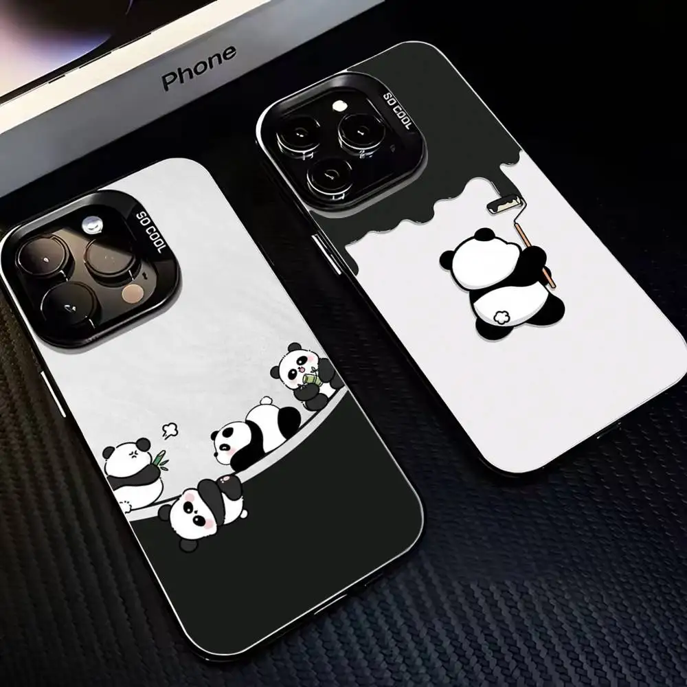 

Fubao panda Phone Case For iPhone17,16,15,14,13,12,11 Plus,Pro Max Black Matte Shockproof Cover