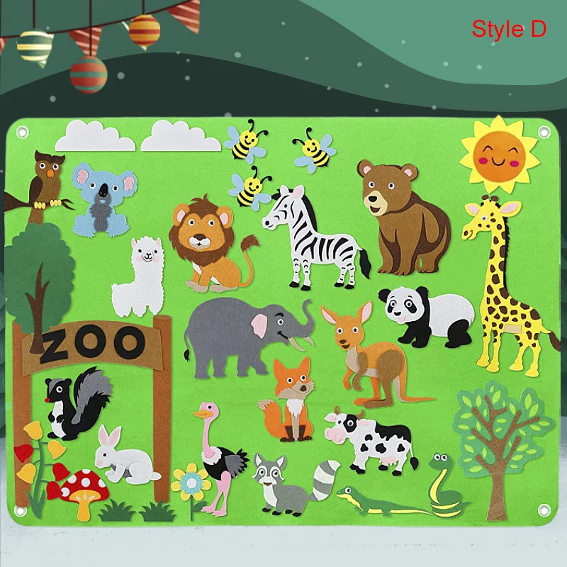 Zwierzęta gospodarskie czuł Story Board Farmhouse Storybook ozdoba do powieszenia na ścianie Montessori Early Learning interaktywne Puzzle zabawki