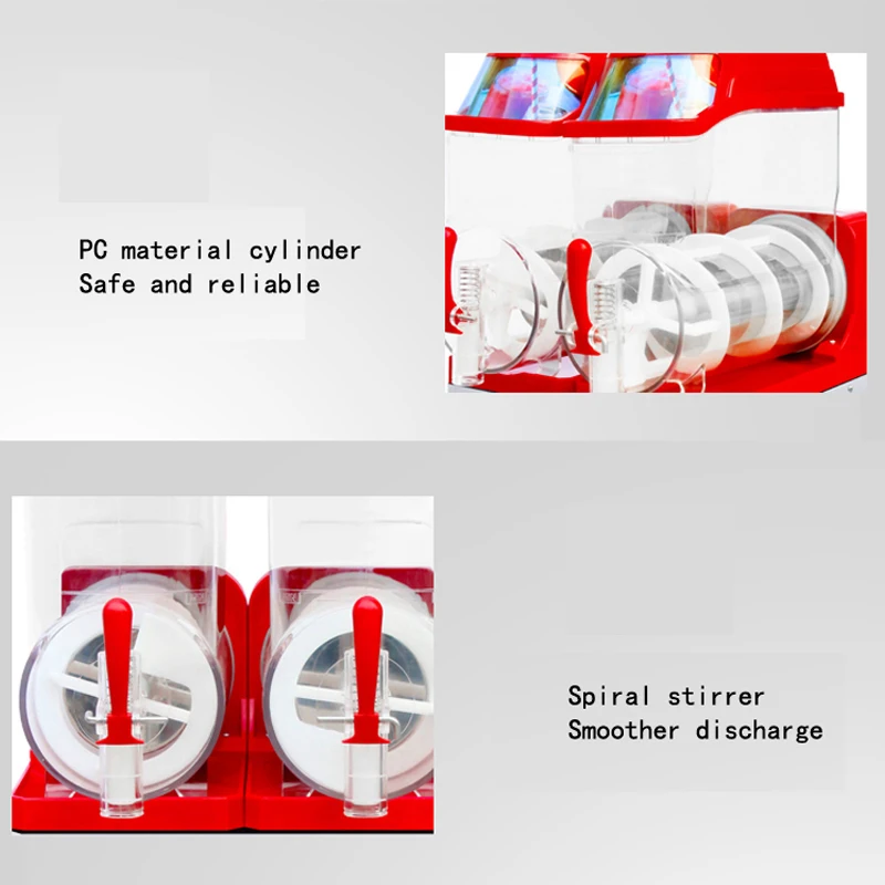 Double Tanks Slushy Machine 12L*2 Stainless Steell Snow Melting Machine 220V Ice Cream Maker Cold Drinking Dispenser