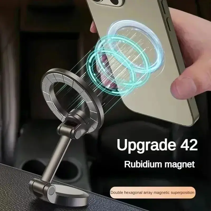 حامل هاتف مغناطيسي قوي - 360 °   حامل سيارة دوار قابل للتعديل مع ملصق خلفي، متوافق مع Magsafe العالمي للهواتف الذكية