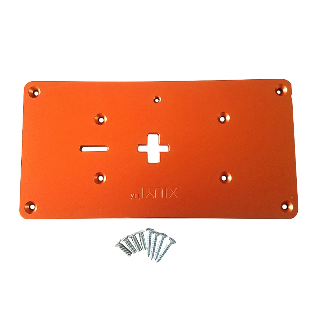 Electric Jig Saw Flip Board Router Table Insert Plate with Mounting Screws for Jig Saw Woodworking Work Benches