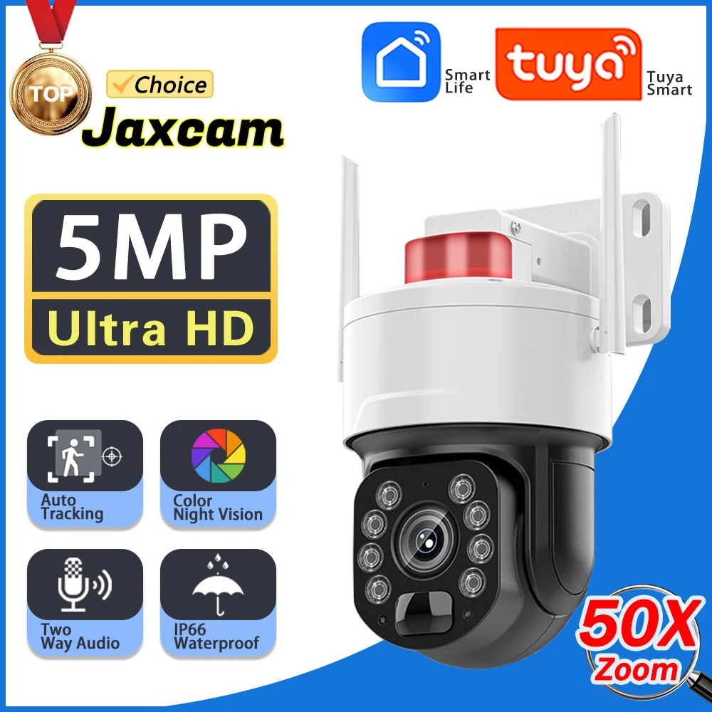 

IP-камера Tuya Smart Life, 5 МП, Wi-Fi, HD, 50X, PTZ, ночное видение, 200 м