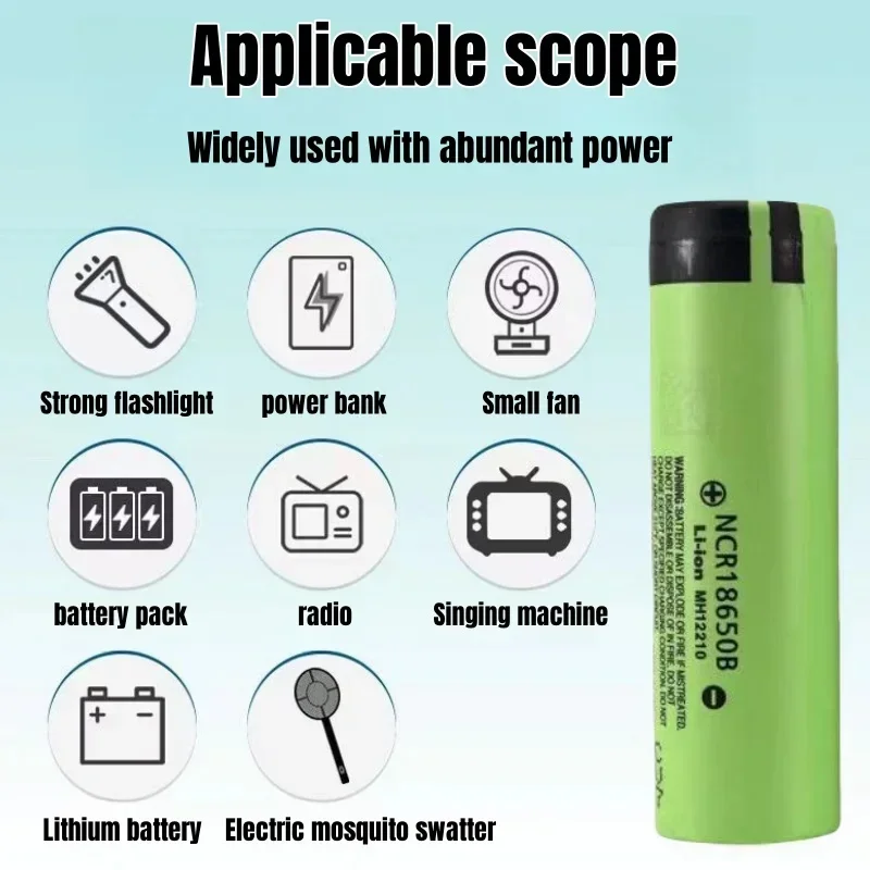 2025 Battery 18650 Panasonic INR18650-34B 3.7V, 3400mAh Li-ion Battery