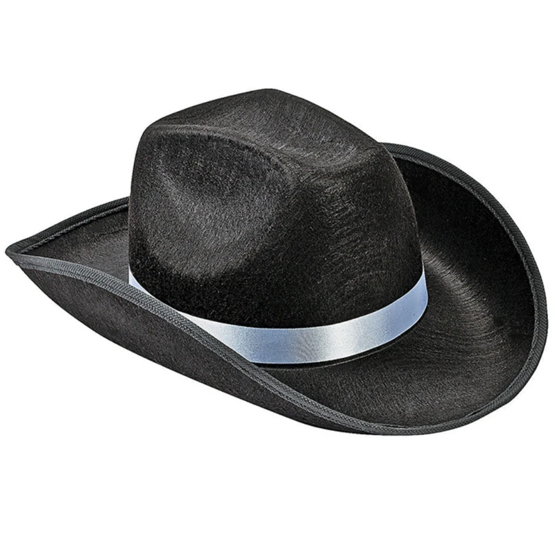 Women Western Cowboy Hat with Ribbon Multipurpose Decoratin Gift