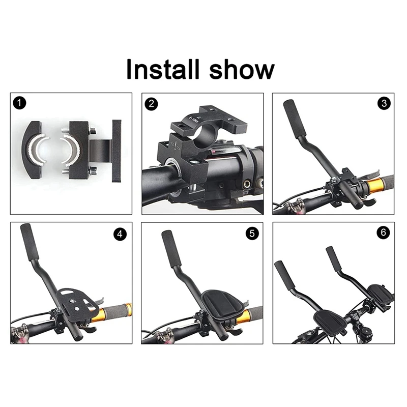 DRCKHROS-Bike Aero Bar ، قضبان سبائك الألومنيوم للدراجات الجبلية على الطرق ، مقود سباق الدراجات TT ، مقطع على شريط مسند الذراع #2