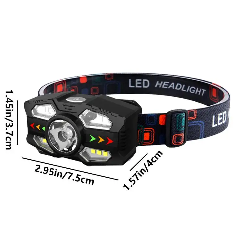 Super Bright Headlamp USB Rechargeable Multi-functional Sensor Headlight Portable Fishing Camping Outdoor Head Lamp Flashlight