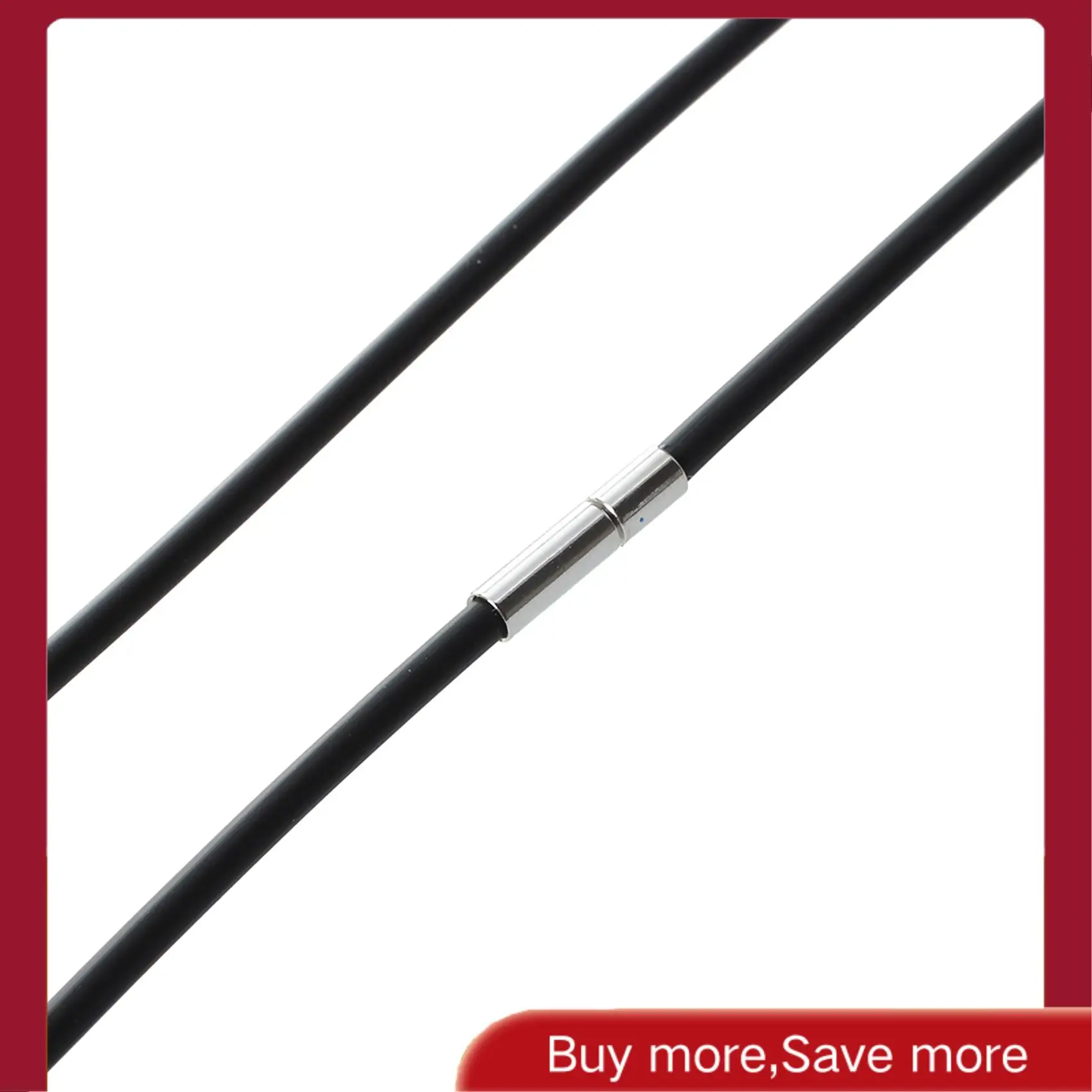 2 ожерелья из черного резинового шнура диаметром 3 мм с застежкой из нержавеющей стали — 22 дюйма — AAAE