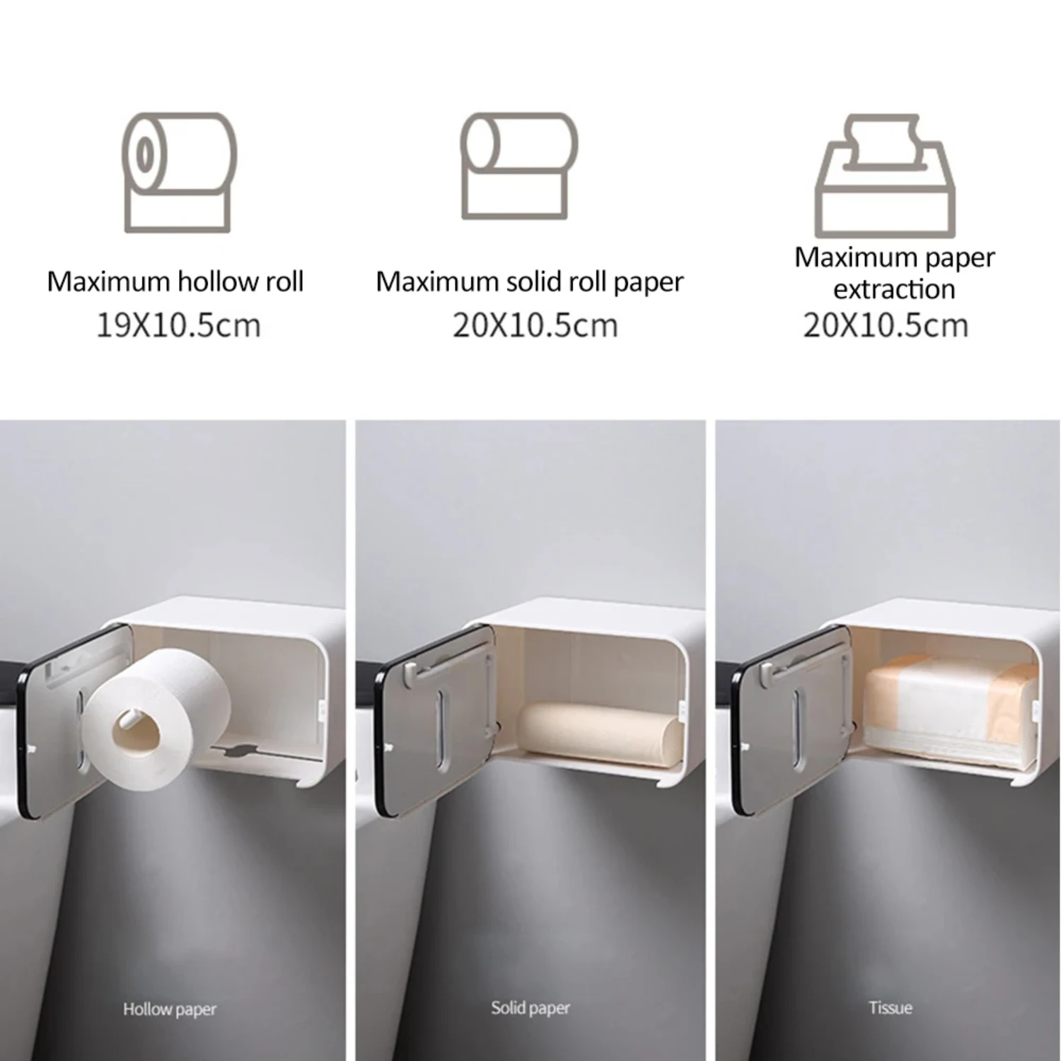 Paper Holder For Toilet Waterproof Wall Mounted Toilet Paper Tray Roll Paper Tube Box Bathroom Storage Box Shelf Tissue Box