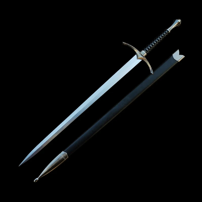 Movie Replica Western Sword Stainless Steel Blade European Handmade Swords PU Sheath Cosplay Decorative Props