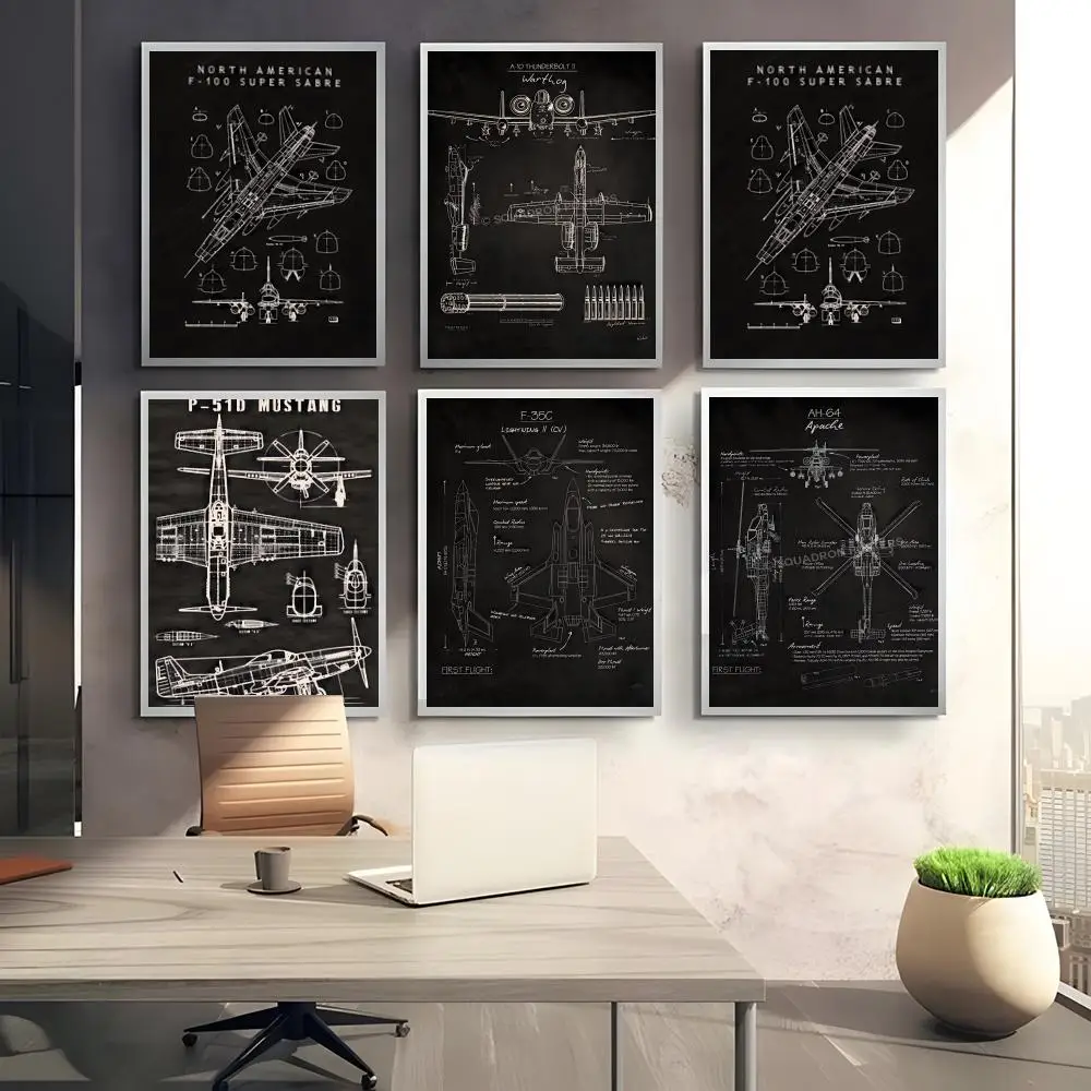 Cool Fighter hand drawing Poster Poster Sticky Waterproof Coffee House Bar Room Wall Decor Gift
