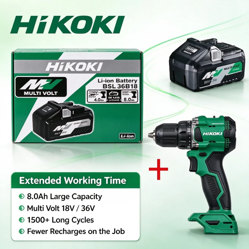 100% Original HiKOKI BSL36A18 BSL36B18 8.0Ah Li-ion Battery, 18V/36V Power Tool Battery for Hitachi Cordless Drill, Grinder Saw