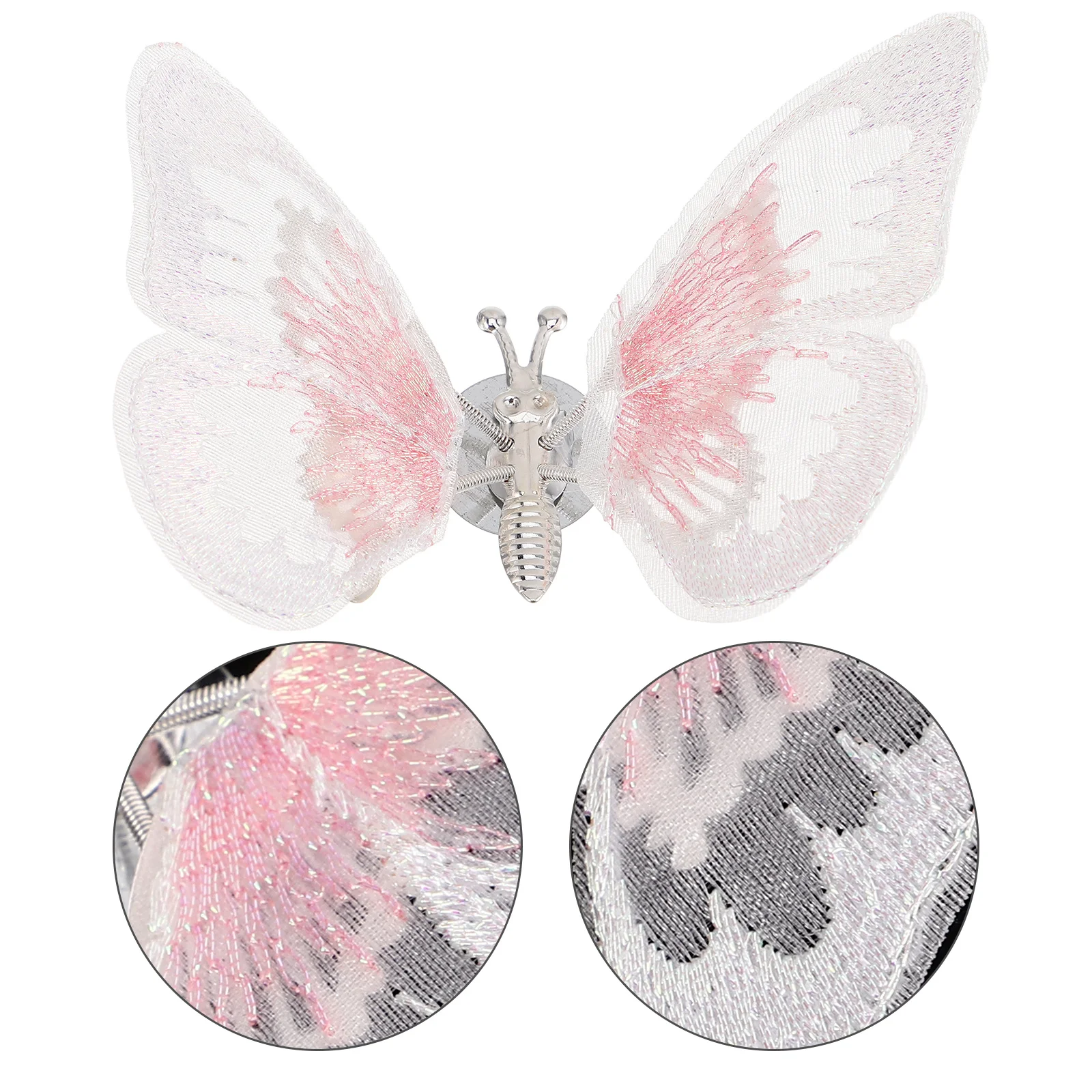 

Butterfly Car Interior Ornament Embroidered Fabric Air Vent Clip Decoration Automotive Console Accessories Cool Decorative Item