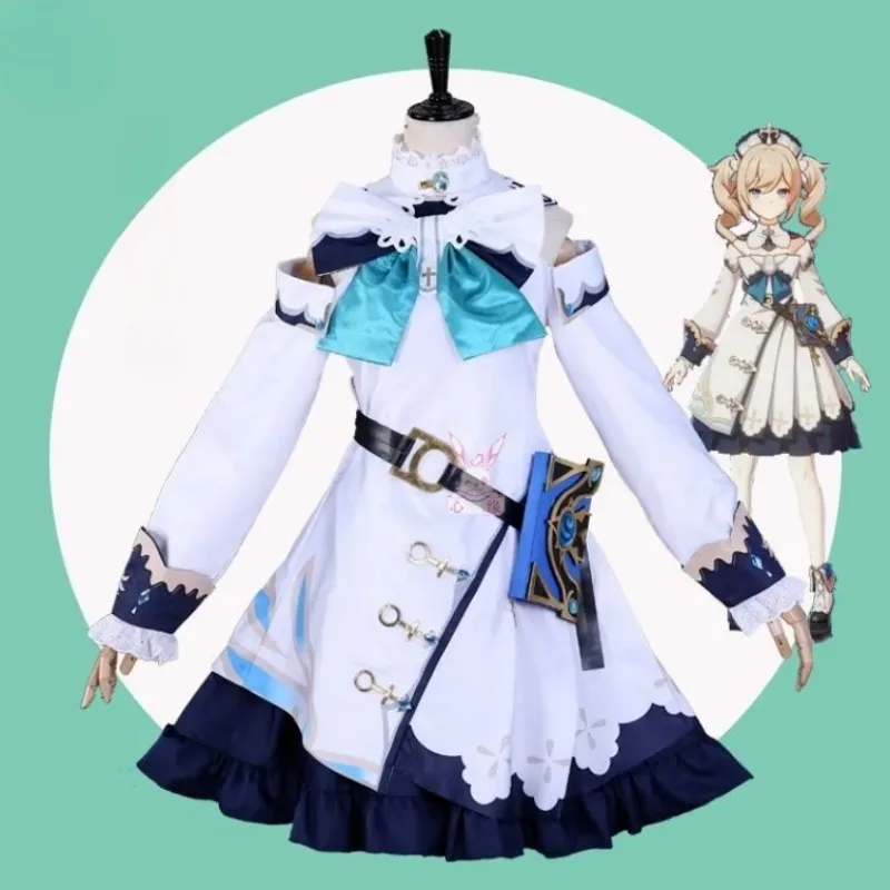 

Yuanshen Косплей Аниме Костюм Mund Barbara Cos Game Loli Girl Парик Полный комплект