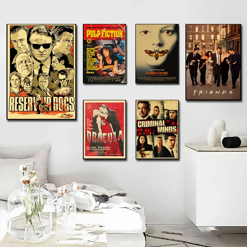 Hot Classic Movie Posters The Office Friends TV Canvas Prints Godfather Vintage Home Room Decor Aesthetic Art Wall Paintings Dec