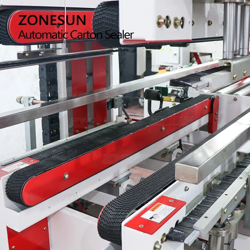 ZONESUN Full Automatic Carton Sealing Machine Tape Dispenser Sticker Strapping Packing Box Case Sealer