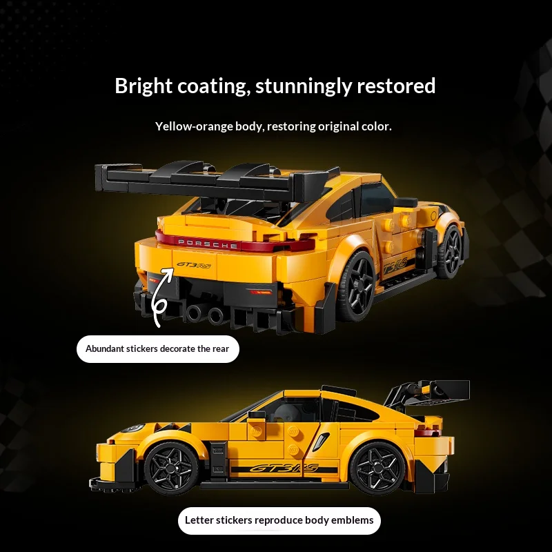 Lego Building Blocks Mechanical Series 911 Sports Car Assembly Building Blocks Racing Model, High Difficulty Car Toy Boy Gift